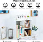 PAG-Mass Desktop Bookshelf Freestanding Wooden Countertop Bookcase Accessories Organizer Display Rack Dorm Desk Storage Shelf - Image 5