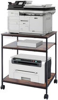EMERIT 3-Tier Printer Stand for Laser/Inkjet/All-in-One - 23.6x18.9x31.5 Heavy Duty Cart w/Adjustable Shelves & Lockable Wheels, Storage for Scanner/Fax/Supplies - Industrial Home & Office by eMeritDirect