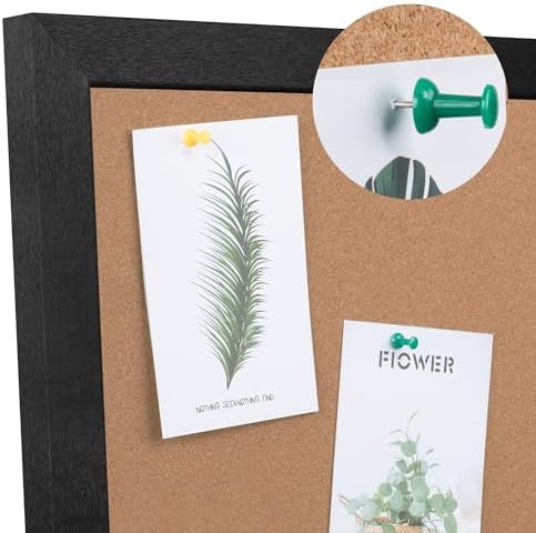 Extra Large Cork Bulletin Board 60" X 36", Foldable Notice Pin Board for Wall, Black Wood Framed 5'x3' Corkboard, Wall Mounted Noticeboard with 36 Push Pins for School, Home & Office - Image 6