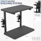 VIVO Black Clamp-on 16" Flexible Shelving Unit, DESK-SHELF2CS - Image 3