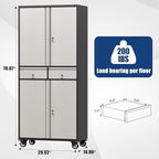 SUXXAN 71" Metal Garage Storage Cabinet with Pegboards,Drawers - Image 3