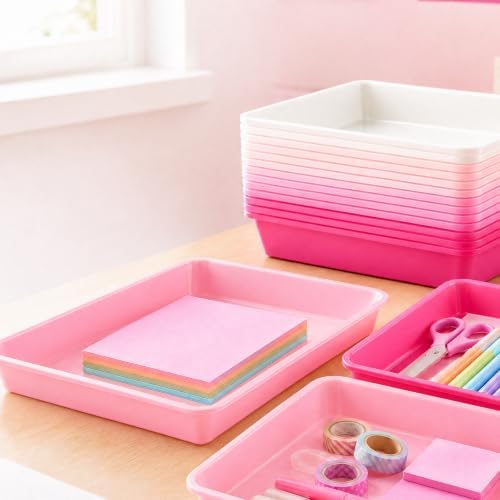Defresit 12 Pcs Letter Size Flat Storage Paper Trays for Classroom - Image 4