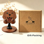 Gift for Dog Lovers – Wooden Dog Phone Stand – 360° Rotating Handmade Desk Decor – Solid Wood Desk Companion for Home Office (Golden Retriever) - Image 3