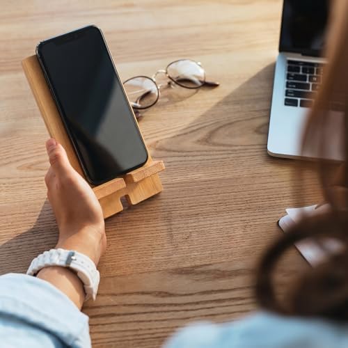 Novabright 24 Pcs Christian Bible Verse Bamboo Phone Stand, Natural - Image 5