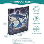 ALAZA Tralalero Tralala Meme Italian Brainrot Shark 1 3 Ring Binder 1.5 Inch Three Ring Office Binders w/clipboard & 3 Pockets, Hold 200 Sheets, 2 pcs - Image 5