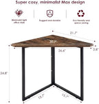 VECELO Corner Desk,Office Tables for Living Room for Small Space Triangle Computer Desk with Steel Frame Corner Shelves with Metal Frame Writing Desk for Workstation Classic Brown 30.7" - Image 2