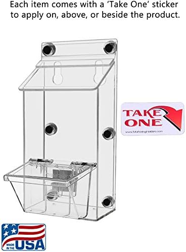 Marketing Holders 6 Pack Magnetic Brochure Box and Card Bin with Lid Metal Mount Outdoor Caddy Holds 4" x 6" Printed Postcards and 3.5" x 2" Cards with Take One Sticker Hangs On Smooth Surfaces - Image 3