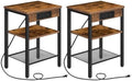 HOOBRO Side Tables with Charging Station, Small End Tables for Small Space by HOOBRO