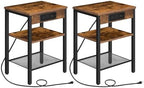 HOOBRO Side Tables with Charging Station, Small End Tables for Small Space by HOOBRO