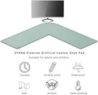 Vyaaa L Shaped Desk Mat, (39"+ 39") x 13" Corner Desk Mat, Green and Pink - Image 4