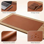 Desk Pad, 20" x 40" PU Leather Non-Slip Desk Mat Large Mouse Pad for Desktop, Waterproof Laptop Computer Writing Mat for Office, Home, Work, Gaming, Brown - Image 7