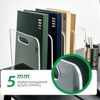 5mm Acrylic Magazine File Holder, 4 Compartment Desk Organizer - Image 5
