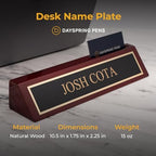 Dayspring Pens Personalized Rosewood Nameplate with Business Card Holder - Image 3