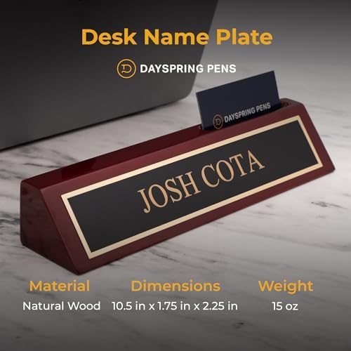 Dayspring Pens Personalized Rosewood Nameplate with Business Card Holder - Image 3