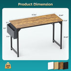 OLIXIS 47 Inch Computer Office Desk for Small Spaces, Writing Gaming Work Desk Modern Study Table with Storage Bag & Headphone Hook Home Bedroom, Rustic Brown - Image 3