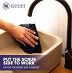 Microfiber Wholesale Pronto Cloths, Dual-Sided Microfiber Cleaning Towels, Soft Plush & Scrub Cloths for Dusting, Scrubbing, Kitchen, Windows & Car Detailing, Absorbent Bulk 50-Pack Black - Image 5