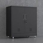 JINGUR Metal Storage Cabinet with Locking Doors and Adjustable Shelf, Small Lockable Sideboard Buffet Cabinet for Home Office Hallway Entryway Living Dining Room (Black) - Image 6