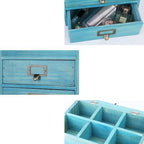 Small Wooden Drawers Wooden Box with Drawer Blue - Image 6