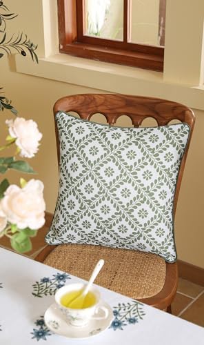 ISAENNE Designer Linen Throw Pillow Cover,Set of 2,18"x18"-Mosella C - Image 7