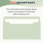 Fuutreo Magnetic Wall File Holder,6pcs,Sage Green,Horizontal-large - Image 3