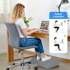Foot Rest for Under Desk with 3 Heights, Foot Stool, Light Grey - Image 5