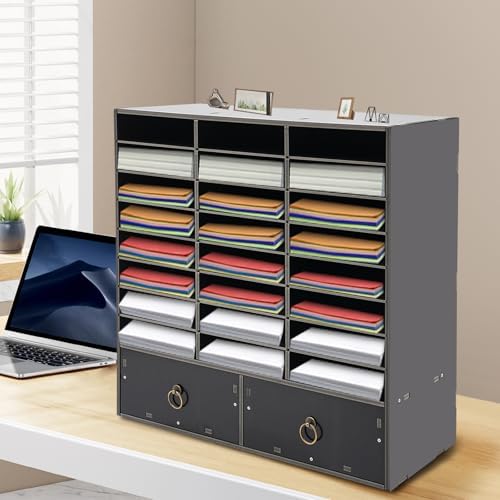 Adjustable Literature Organizer,24 Slots Desktop Mail Center Storage - Image 5