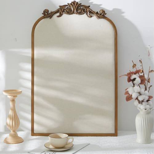 Wonderjune Linen Display Pinboard, Arch, 19" X 31", Antique Gold - Image 6