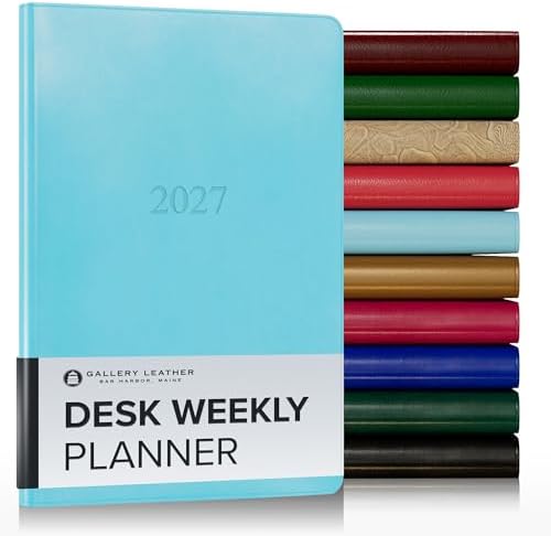 Gallery Leather Desk Weekly Planner 2026-2027 Acadia Pool by GalleryLeather