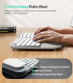 Nulea RT07B Wireless Ergonomic Keyboard - Split Keyboard, Wrist Rest, Natural Typing, Bluetooth and USB Connectivity, USB-C Rechargeable,Compatible with Windows Mac (Grey White) - Image 4