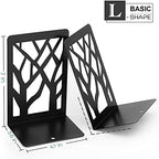 MaxGear Book Ends Tree Design Modern Bookends for Shelves, Non-Skid Bookend, Heavy Duty Metal Book Stopper for Books/CDs, Decorative Book Shelf Home, 7 x 4.7 x 3.5”, Black (6 Pair/12 Pieces, Large) - Image 5