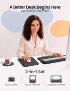 Vaydeer Keyboard Riser and Mouse Pad with Wrist Rest Set, Coaster Included - Image 2