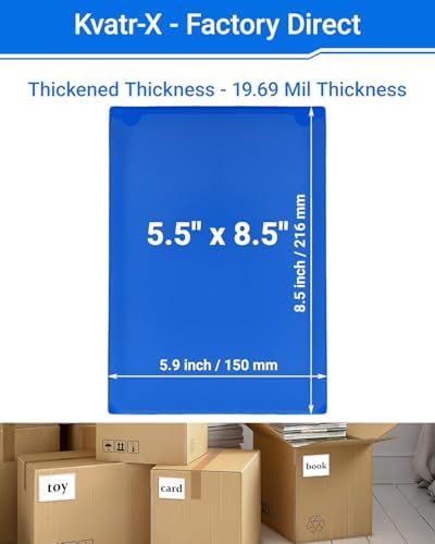40 PCS Clear Self Adhesive Plastic Label Pockets, Top Loading Business & Library Index Card Holders, Fabric Tape Sleeves for Storage Bins, Totes, Binders and Drawers (5.5 x 8.5 Inch) - Image 2