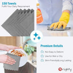 Orighty Microfiber Cleaning Cloth Bulk, 150 Pack Shop Towels 12x12in, Grey - Image 5
