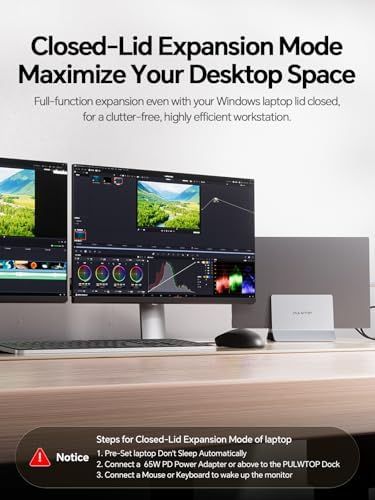 USB C Docking Station Dual Monitor 4K@60Hz, Laptop Dock with Vertical Stand - Image 4