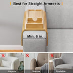 Bestjing 2 Pack Sofa Armrest Tray with Cup Holder Tray (Bamboo) - Image 4