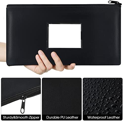 Potchen 20 Pcs Zipper Deposit Bags Money Pouches 11x6 Inch,Black - Image 3