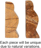 Creative Co-Op Decorative Marble Wave Bookends, Forest Brown - Image 3