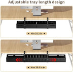 Under Desk Cable Management Tray,Expandable 25.2" – 38.6",Black - Image 2