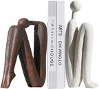 BANOMII Decorative Bookends for Heavy Books, Thinker Statue Book Holders for Shelves & Office Desk, Abstract Decor Aesthetic Book Ends Stoppers, Modern Bookshelf Decoration by BanomiiHome