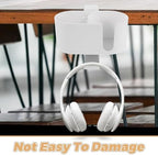 Clamp on Cup Holder 4 in 1 Metal Desk Organizer with Headphone Mount and Pen Holder for Desktop Storage, Efficient Workspace Organization, White Color Suitable for Table Use - Image 3