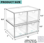 Prsildan Acrylic Storage Drawers Clear Makeup Organizer with 4 Drawers - Image 3