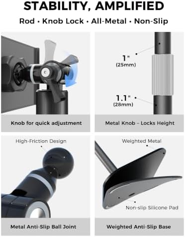 Portable Monitor Stand for 15.6", Height Adjustable TabStand for Desk - Image 4