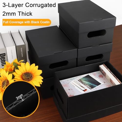 10PCS Photo Storage Box for 4"x6" Photos,10.83“ x 6.89“ x 4.7“ Picture Box Store and Protect Pictures,Documents Black - Image 6