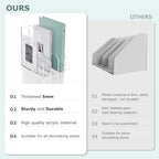 SANRUI Clear Vertical Magazine File Holder, Acrylic Desk Organizer and Storage Bins Holding for Magazines Binders, Notebooks, Envelopes A4 Folder Binder Holders Sorter, 3 Compartments - Image 5