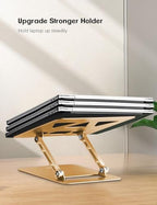 Aoviho Adjustable Laptop Stand for Desk,Portable Laptop Stand Holder and Riser,Foldable Aluminum Notebook Computer Stands for MacBook Air Pro HP Lenovo Dell Samsung Chromebook, 10-15.6 inch, Gold - Image 6