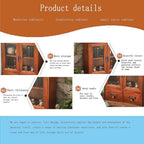 Narrow Vintage Pine Apothecary Cabinet 2 Doors 2 Drawers Brown - Image 5