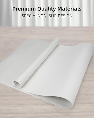 AFIING Large Desk Mat 55" x 24" - PU Leather Desk Pad Protector, Waterproof Non-Slip Extended Mouse Pad for Office Desk, Keyboard, Laptop and Home Workspace (Ivory White) - Image 2