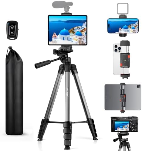 MACTREM 67" iPad Tripod Stand for Tablet Phone Camera with Remote Mount by MACTREM