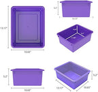 Storex Letter Size Deep Storage Tray – Organizer Bin for Classroom, Office and Home, Violet, 5-Pack (62528A05C) - Image 6