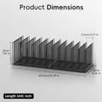File Organizer for Desk, 11-Section Vertical File Sorter, Paper Holder Organizer Standing Metal File Folder for Office Home Classroom, Black - Image 2